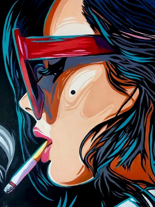 Red Shades Rebel | Acrylic Painting | Bumiya Gallery